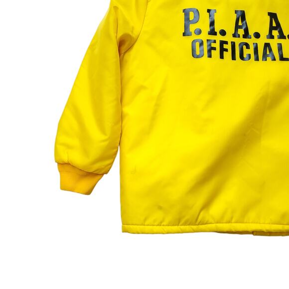 Vintage PIAA Official Yellow Nylon Jacket Shearling Lined Football P.I.A.A. Sz L - Picture 10 of 12